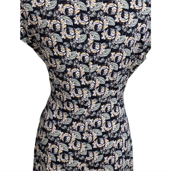 Max Studio Floral Flutter Sleeve Ruched Side Waist Faux Wrap Dress Size Med New! - Picture 5 of 11